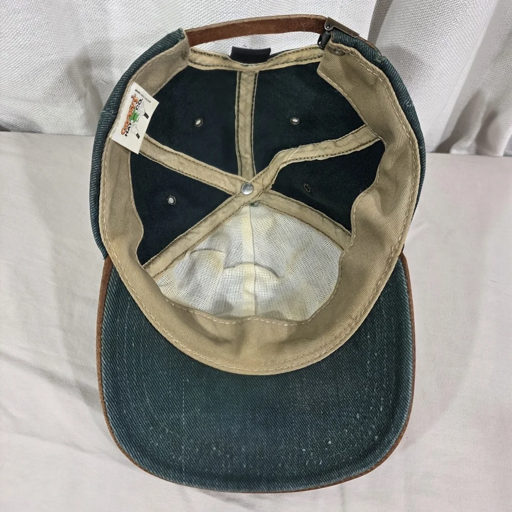 Goofy’s Hat Co. Vintage Strapback “M” Logo Hat – USA Made – Green & Brown